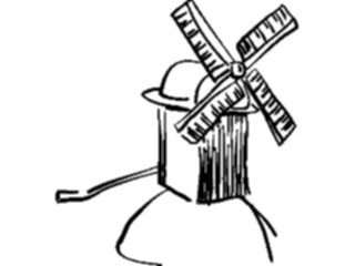 Sticker Custom Preview Image #027909 Architecture Landmarks World General Windmill Sketch