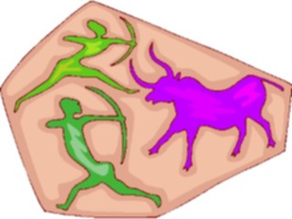 Sticker Custom Preview Image #029361 Art Design Cave Art Hunters Bull