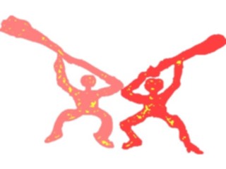 Sticker Custom Preview Image #029435 Art Design Cave Art Warriors Fighting