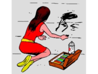 Sticker Custom Preview Image #029656 Art Design Fine Art Artist Drawingon Wall