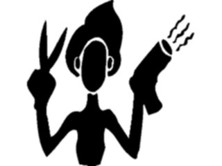 Sticker Custom Preview Image #031291 Beauty Hair Stylist Silhouette