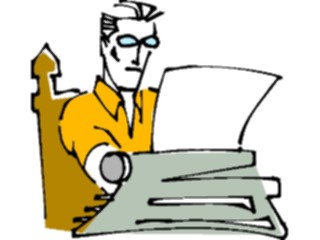 Sticker Custom Preview Image #038439 Business Office Cartoons Atthe Typewriter