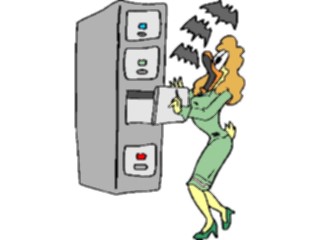 Sticker Custom Preview Image #038451 Business Office Cartoons Batsin Filing Cabinet