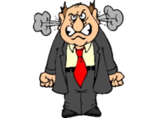 Sticker Custom Preview Image #038491 Business Office Cartoons Boss Steaming