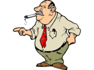 Sticker Custom Preview Image #038495 Business Office Cartoons Bosswith Cigarette