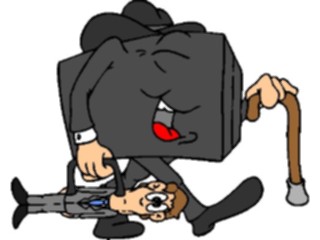 Sticker Custom Preview Image #038533 Business Office Cartoons Briefcase Walking2