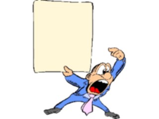 Sticker Custom Preview Image #038625 Business Office Cartoons Businessman Carrying Sign