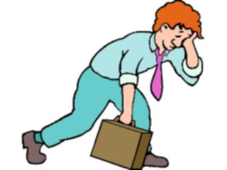 Sticker Custom Preview Image #038639 Business Office Cartoons Businessman Exhausted1