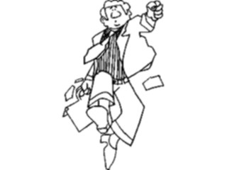 Sticker Custom Preview Image #038700 Business Office Cartoons Businessman Running1