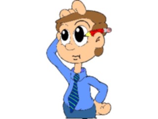 Sticker Custom Preview Image #038720 Business Office Cartoons Businessman Thinking4