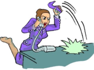 Sticker Custom Preview Image #038784 Business Office Cartoons Businesswoman Angry