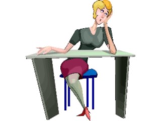 Sticker Custom Preview Image #038785 Business Office Cartoons Businesswoman Bored