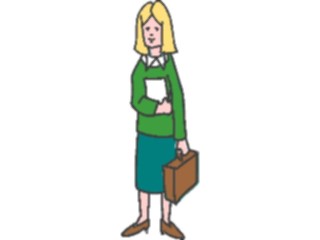Sticker Custom Preview Image #038786 Business Office Cartoons Businesswoman Briefcase