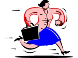 Sticker Custom Preview Image #038792 Business Office Cartoons Businesswoman Running