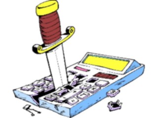 Sticker Custom Preview Image #038821 Business Office Cartoons Calculator Stabbed
