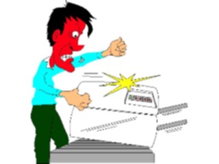 Sticker Custom Preview Image #039035 Business Office Cartoons Copier Jammed