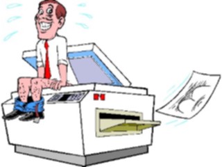 Sticker Custom Preview Image #039038 Business Office Cartoons Copier Self Portrait2