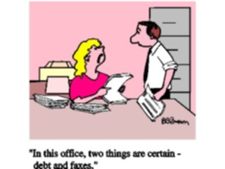 Sticker Custom Preview Image #039070 Business Office Cartoons Debt Faxes