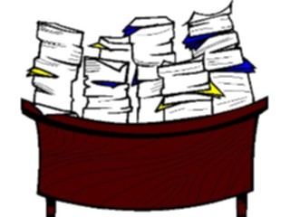 Sticker Custom Preview Image #039114 Business Office Cartoons Deskwith Paperwork
