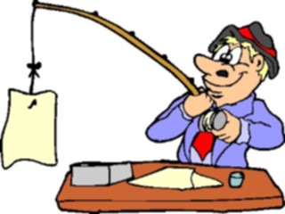 Sticker Custom Preview Image #039124 Business Office Cartoons Document Fishing