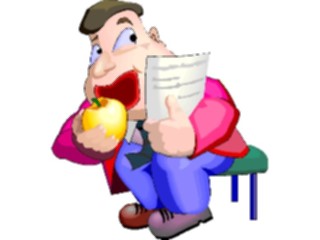 Sticker Custom Preview Image #039161 Business Office Cartoons Eating Apple