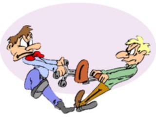 Sticker Custom Preview Image #039207 Business Office Cartoons Fighting Over Chair