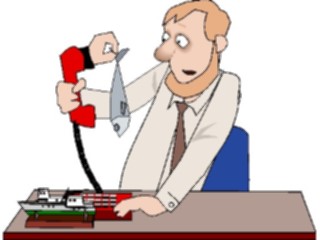 Sticker Custom Preview Image #039249 Business Office Cartoons Fishy Phonecall