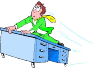 Sticker Custom Preview Image #039253 Business Office Cartoons Flying Desk1