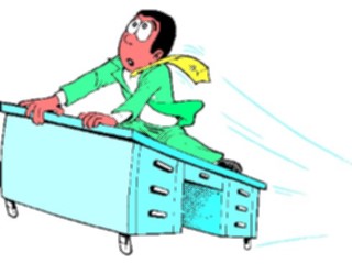 Sticker Custom Preview Image #039254 Business Office Cartoons Flying Desk2