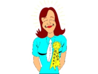 Sticker Custom Preview Image #039303 Business Office Cartoons Great Job Woman