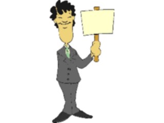 Sticker Custom Preview Image #039360 Business Office Cartoons Holding Sign4