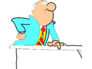 Sticker Custom Preview Image #039469 Business Office Cartoons Leaningon Desk