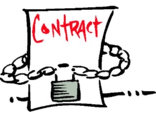 Sticker Custom Preview Image #039493 Business Office Cartoons Locked Into Contract