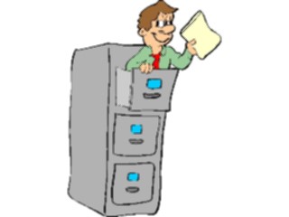 Sticker Custom Preview Image #039538 Business Office Cartoons Manin File Cabinet