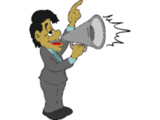 Sticker Custom Preview Image #039557 Business Office Cartoons Manwith Bullhorn