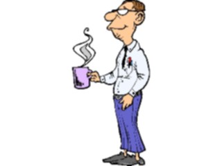 Sticker Custom Preview Image #039558 Business Office Cartoons Manwith Coffee