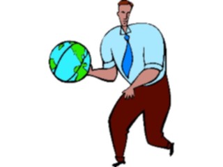 Sticker Custom Preview Image #039563 Business Office Cartoons Manwith Globe