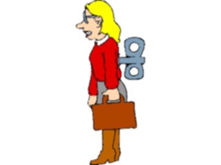 Sticker Custom Preview Image #039581 Business Office Cartoons Mechanical Woman