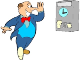 Sticker Custom Preview Image #039619 Business Office Cartoons Mocking Time Clock