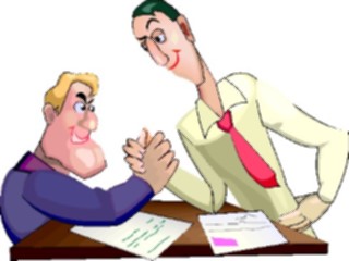 Sticker Custom Preview Image #039630 Business Office Cartoons Negotiating Contract