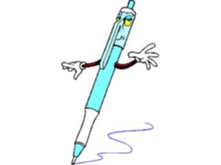 Sticker Custom Preview Image #039799 Business Office Cartoons Pen Rolling Along1