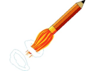 Sticker Custom Preview Image #039815 Business Office Cartoons Pencil Rocket