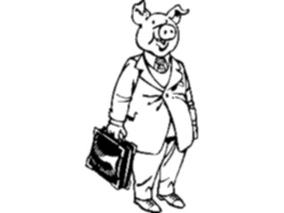 Sticker Custom Preview Image #039848 Business Office Cartoons Pig Businessman