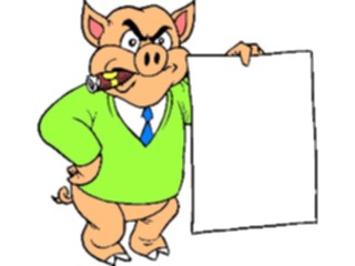 Sticker Custom Preview Image #039849 Business Office Cartoons Pigmanwith Sign