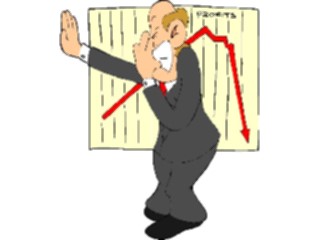 Sticker Custom Preview Image #039935 Business Office Cartoons Profits Down