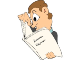 Sticker Custom Preview Image #039980 Business Office Cartoons Reading Annual Report