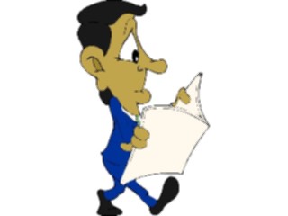 Sticker Custom Preview Image #039993 Business Office Cartoons Reading Walking