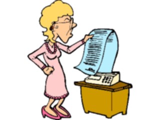 Sticker Custom Preview Image #039996 Business Office Cartoons Receiving Fax