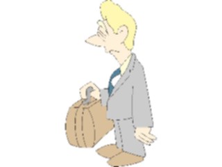 Sticker Custom Preview Image #040037 Business Office Cartoons Sad Manwith Briefcase