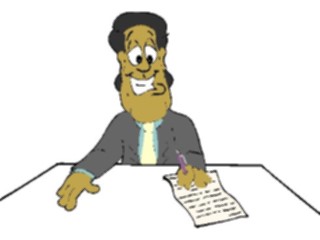 Sticker Custom Preview Image #040083 Business Office Cartoons Signing Document